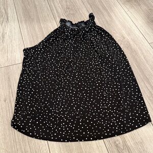 Ann Taylor Factory Black and White Polka Dot Sleeveless Tank Top Blouse medium